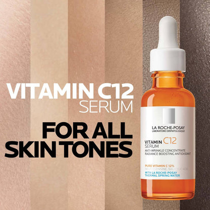 La Roche-Posay Pure Vitamin C Serum For Face With Hyaluronic Acid & Salicylic Acid, Hydrating & Brightening Serum, Boost Radiance & Reduce Wrinkles, Paraben Free