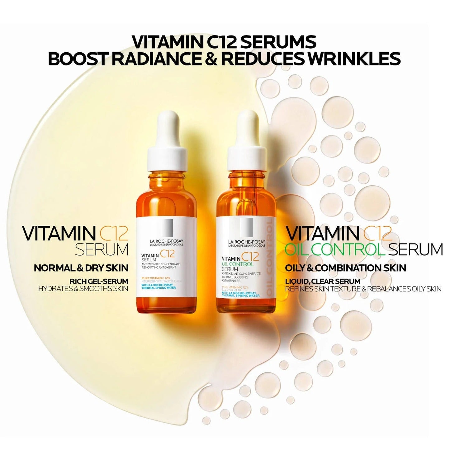 La Roche-Posay Pure Vitamin C Serum For Face With Hyaluronic Acid & Salicylic Acid, Hydrating & Brightening Serum, Boost Radiance & Reduce Wrinkles, Paraben Free