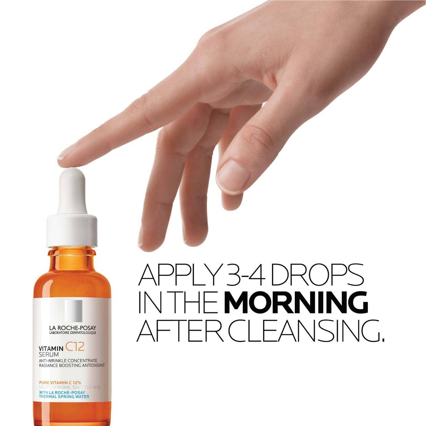 La Roche-Posay Pure Vitamin C Serum For Face With Hyaluronic Acid & Salicylic Acid, Hydrating & Brightening Serum, Boost Radiance & Reduce Wrinkles, Paraben Free