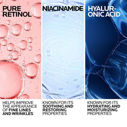Pure Retinol Face Serum with Niacinamide (Vitamin B3) & Hyaluronic Acid | Gentle Anti-Aging Retinol Serum