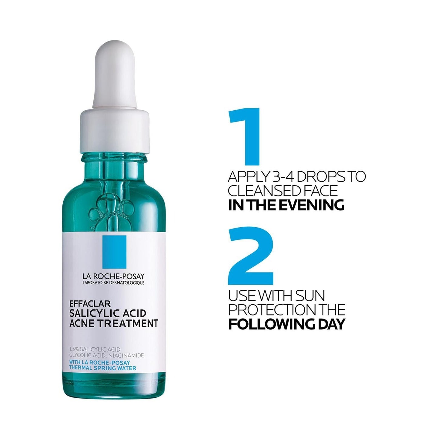La Roche-Posay Effaclar 1.5% Salicylic Acid Serum, Acne Treatment For Face With Glycolic Acid & Niacinamide, Acne Serum Helps Clear Blackheads, Whiteheads, Pimples & Reduces Post Acne Marks