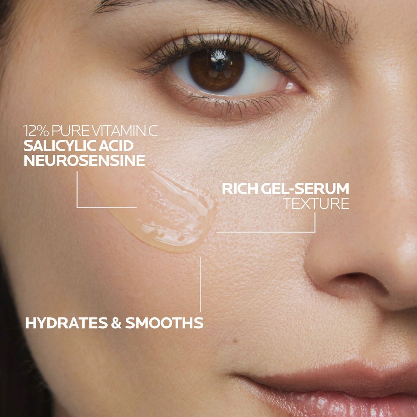 La Roche-Posay Pure Vitamin C Serum For Face With Hyaluronic Acid & Salicylic Acid, Hydrating & Brightening Serum, Boost Radiance & Reduce Wrinkles, Paraben Free